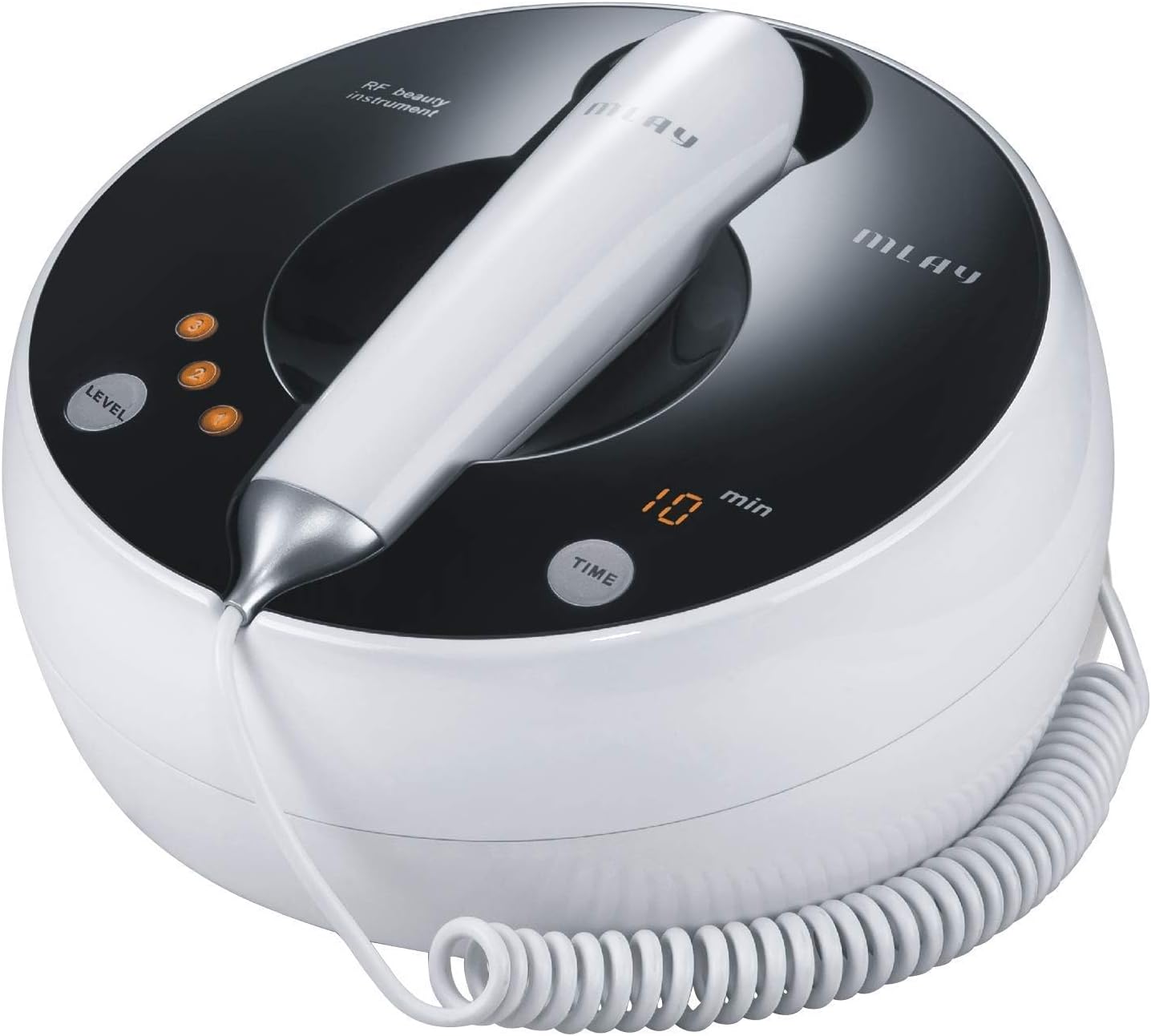 MLAY RF Radio Frequency Facial And Body Skin Tightening Machine - Professional Home RF Lifting Skin Care Anti Aging Device - Face Massager, Salon Effects/More Safe (White)