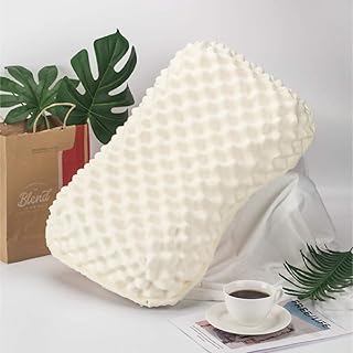 TALATEX 天然ラテックス枕 100％ 高反発枕 まくら 人間工学設計 天然ゴム枕 マッサージ顆粒ピロー いびき防止 防ダニ 快適安眠 防臭 通気性抜群 安眠 快眠 通気性抜群 ストレス解消 軽量【枕カバー付き】 (58cm*35cm*11cm)