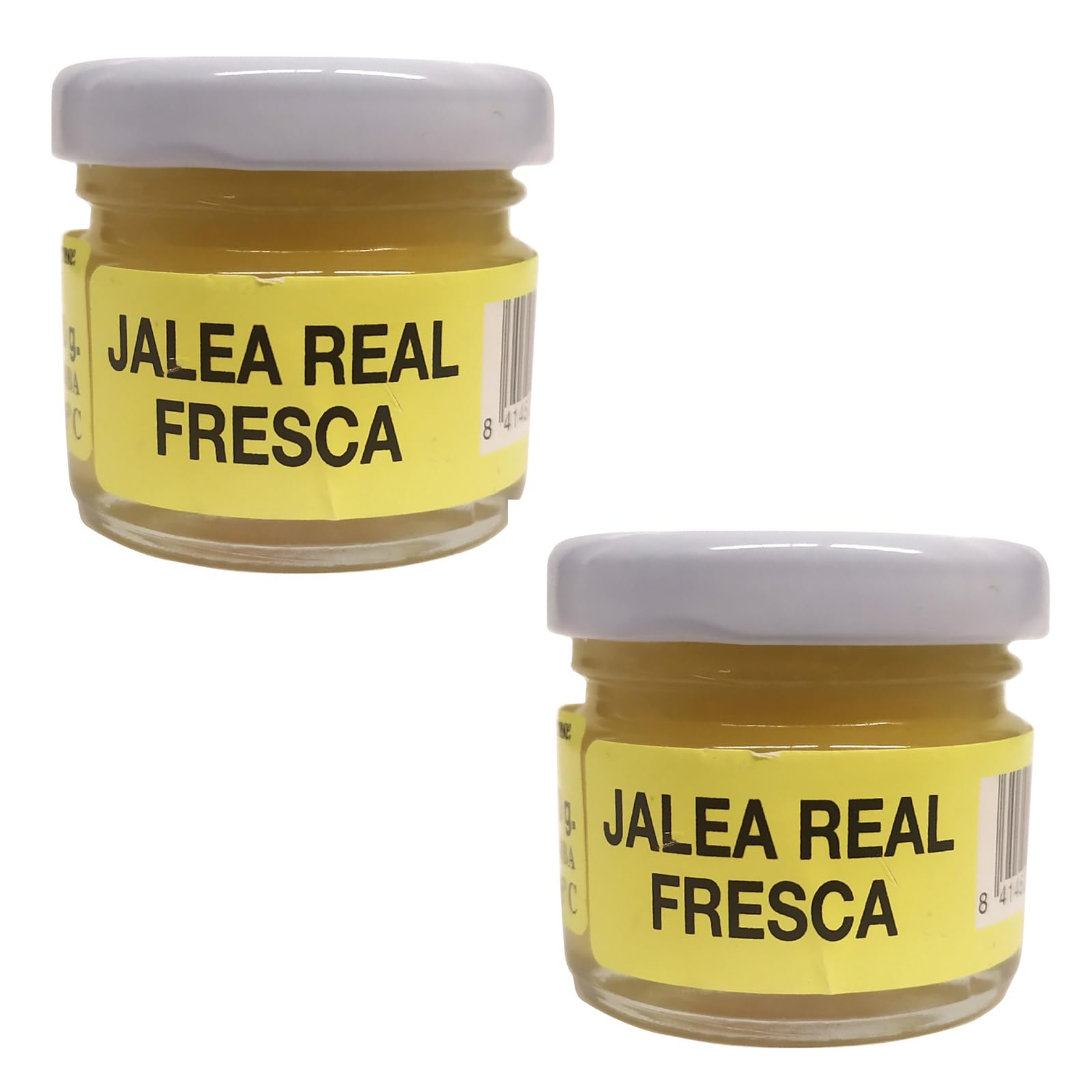 Jalea real natural, pura y fresca Española, 2 tarros de cristal con 30 gr en total son 60 gr de jalea real de abejas y 2 cucharas