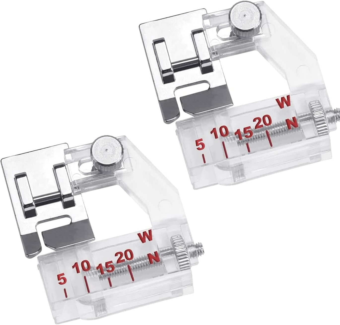 Sewing Machine Presser Foot,2PCS 5mm to 20mm Adjustable Bias Binder Foot Universal Ruler Foot