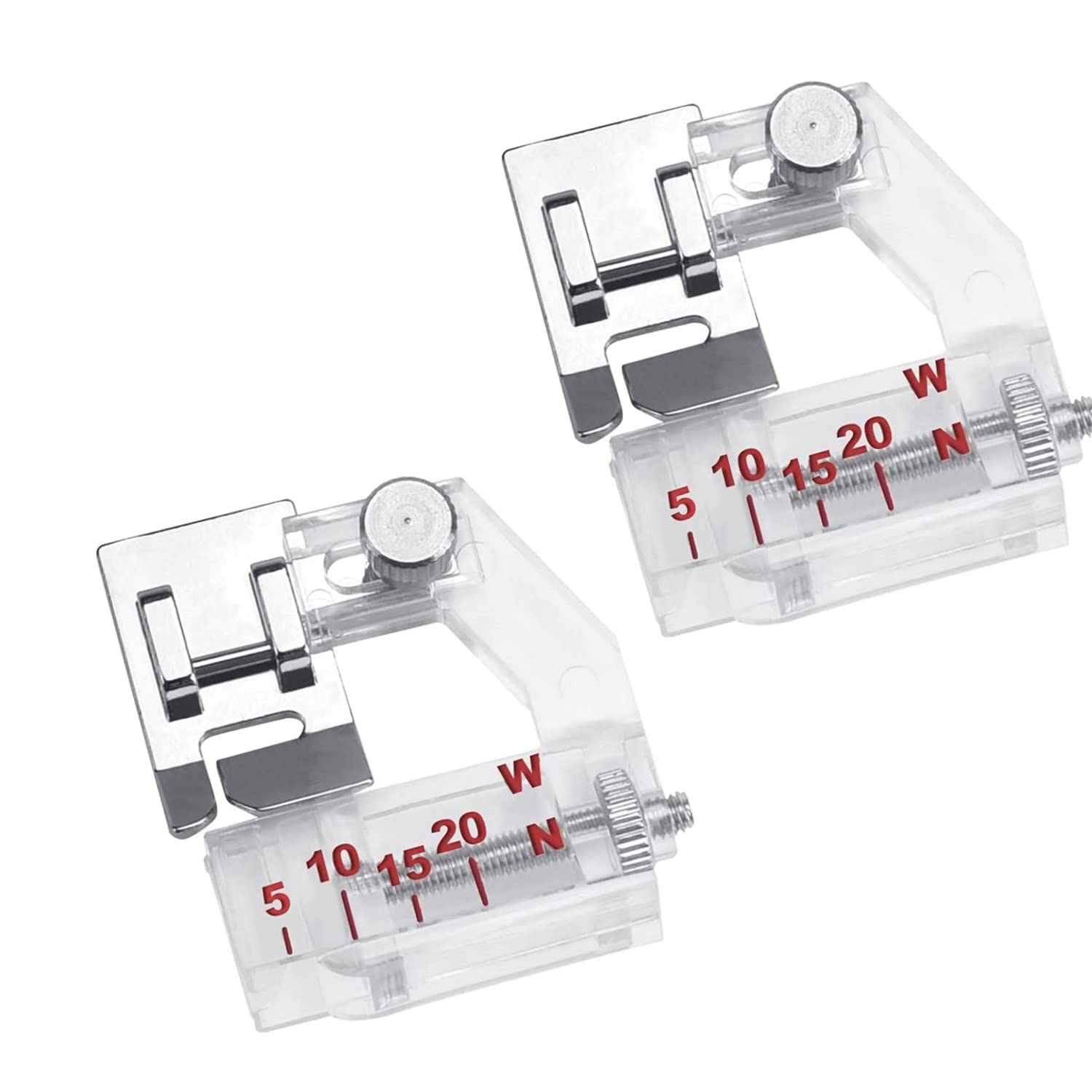 Bessy Shop Silver, Black Sewing Machine Presser Foot,2Pcs 5Mm To 20Mm Adjustable Bias Binder Foot Universal Ruler Foot Fits For Low Shank Sewing Snap-On Brother, Singer,Janome, Kenmore, Babylock.