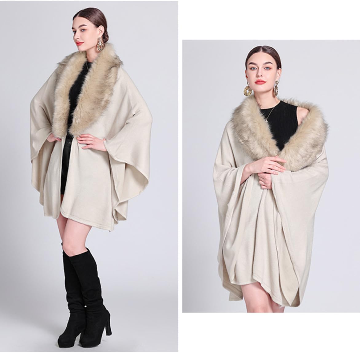 [Donahutt03] ショール レディース 厚手 ストール ファー 暖かい フェイクファー 冬 大判 ボレロ 結婚式 パーティー