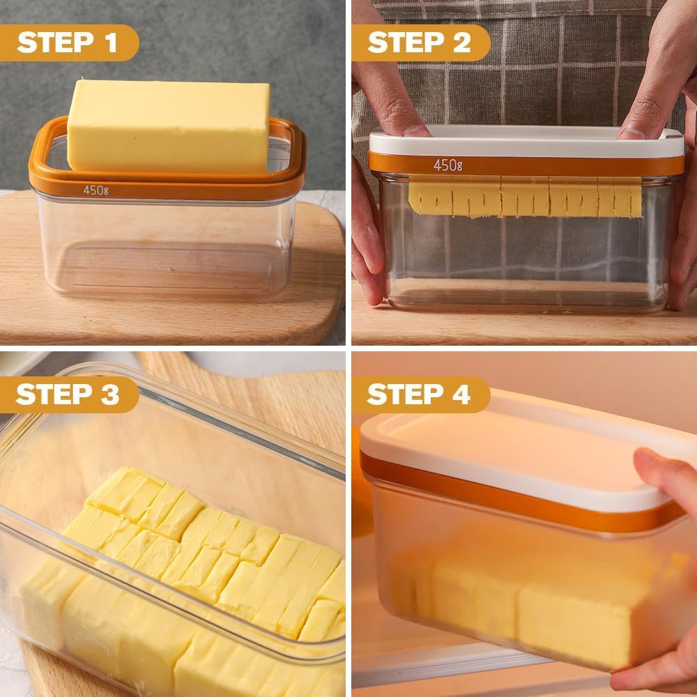Istara Baking Sealing Easy to Use Plastic Butter Cutting Box Butter Cutter Dish Cheese Keeper Storage Container 2