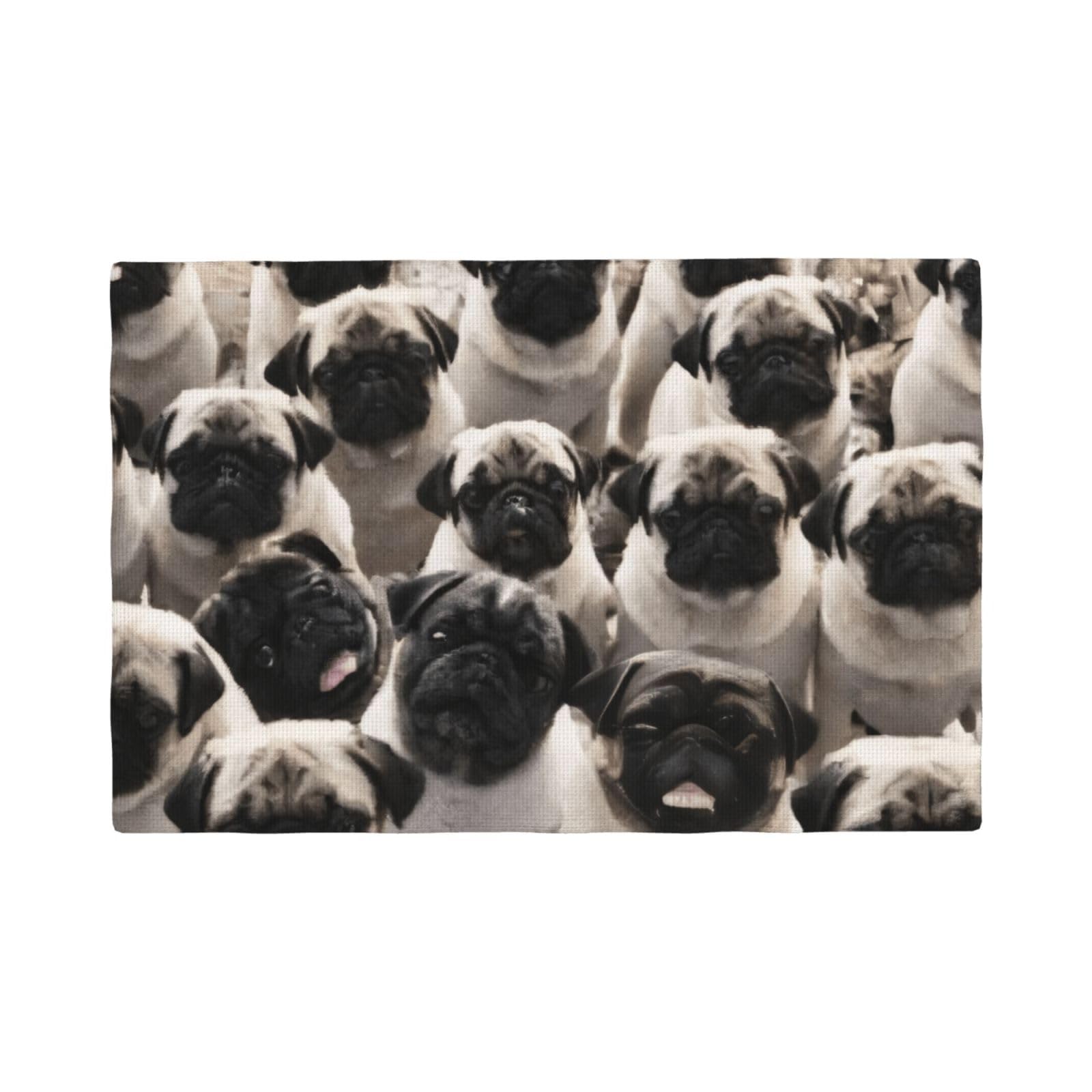 Dog (4) Imitation Linen Placemat – Elegant Double-Sided Printed Table Mat for Home, Dining, Weddings