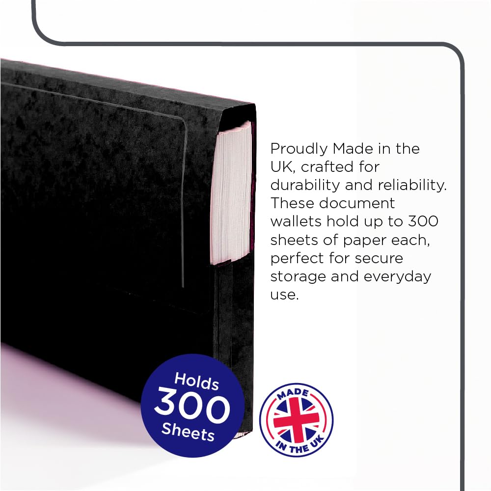 Exacompta 4792Z carton de 30 Chemises poche NF A4 265g couleur noire