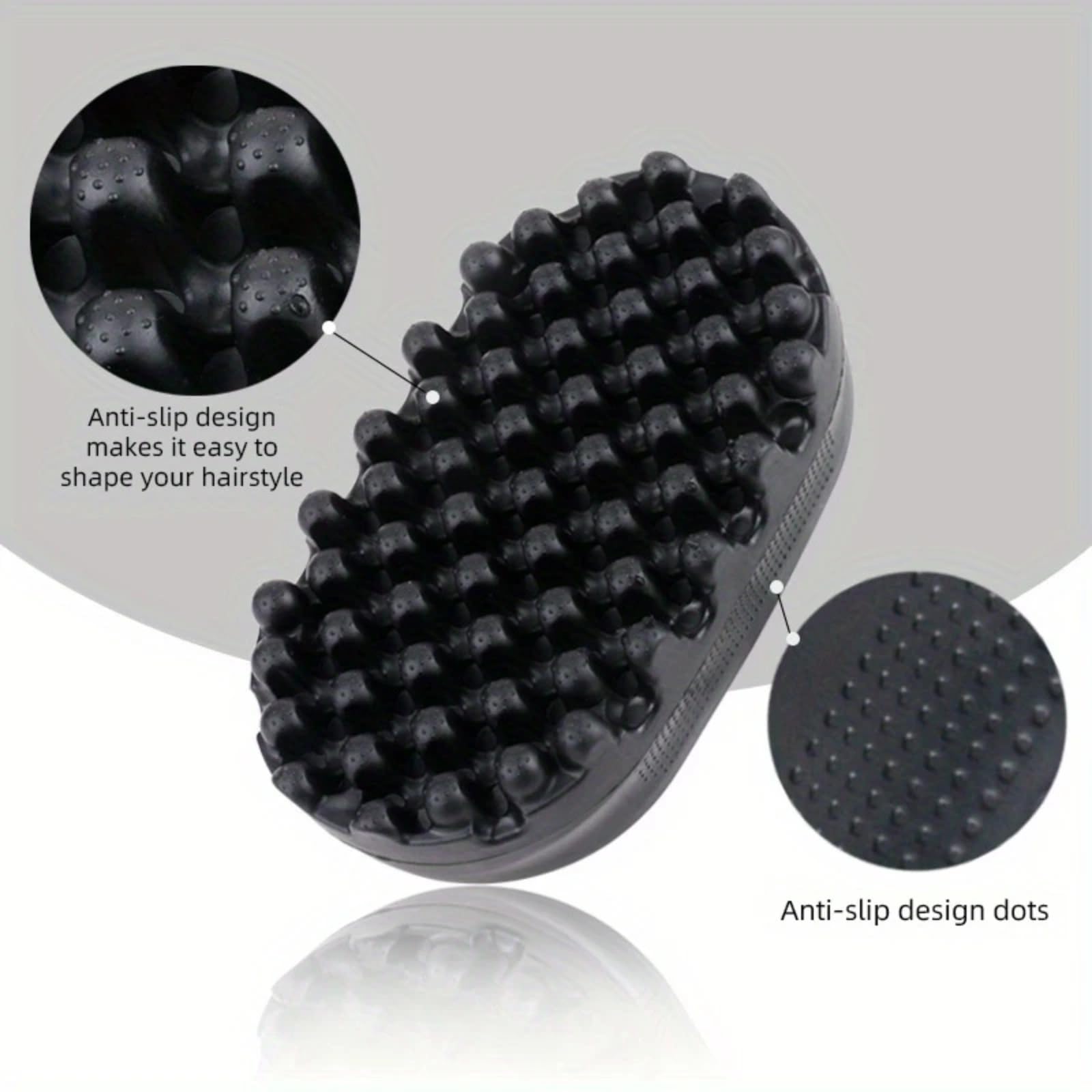 Curly Hair Brush,Hair Sponge for Curls,Rubber Hair Brush,Silicone Rubber Curl Brush for Hair Care,Afro H-air B-rush,Ideal for Barbers and Daily Use,Curly H-air Products,Dreadlock Twist Styler Br-ush - Image 3