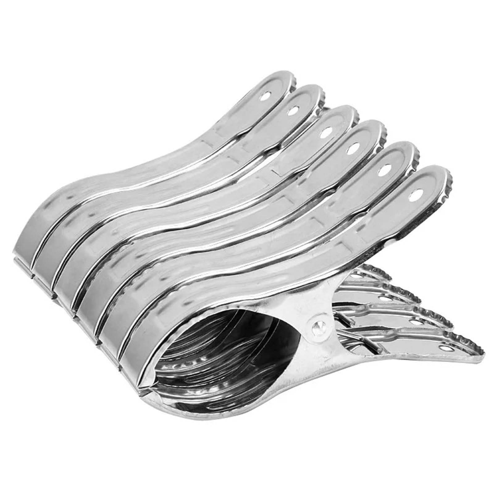 Clothes Pegs Clothespins Stainless Steel Large Beach Towel Clips Multipurpose Clothes Pegs Hanger Clamp Household Clothespin(10PCS)