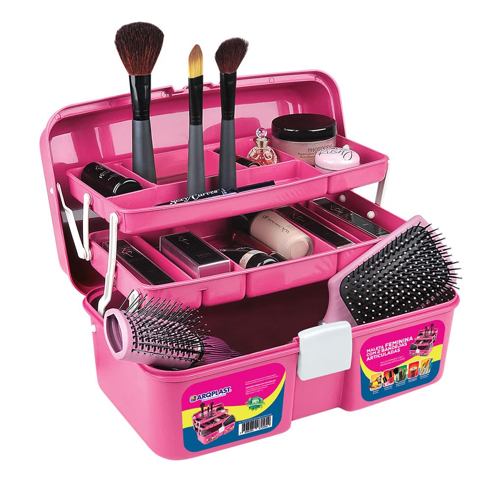 Maleta Feminina com 2 Bandejas Articuladas - Arqplast : Amazon.com