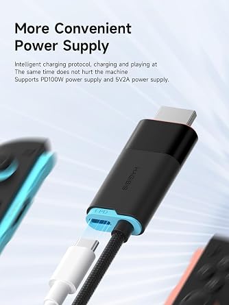 Hagibis Switch2 Dock for Nintendo Switch1/2 & Switch OLED, USB C to HDMI Cable Adapter with 4K@60Hz HDMI, 100W PD, Type-C to HDMI Adapter for Laptop, Tablet, SteamDeck, ROG Ally (Black 4K@60Hz)