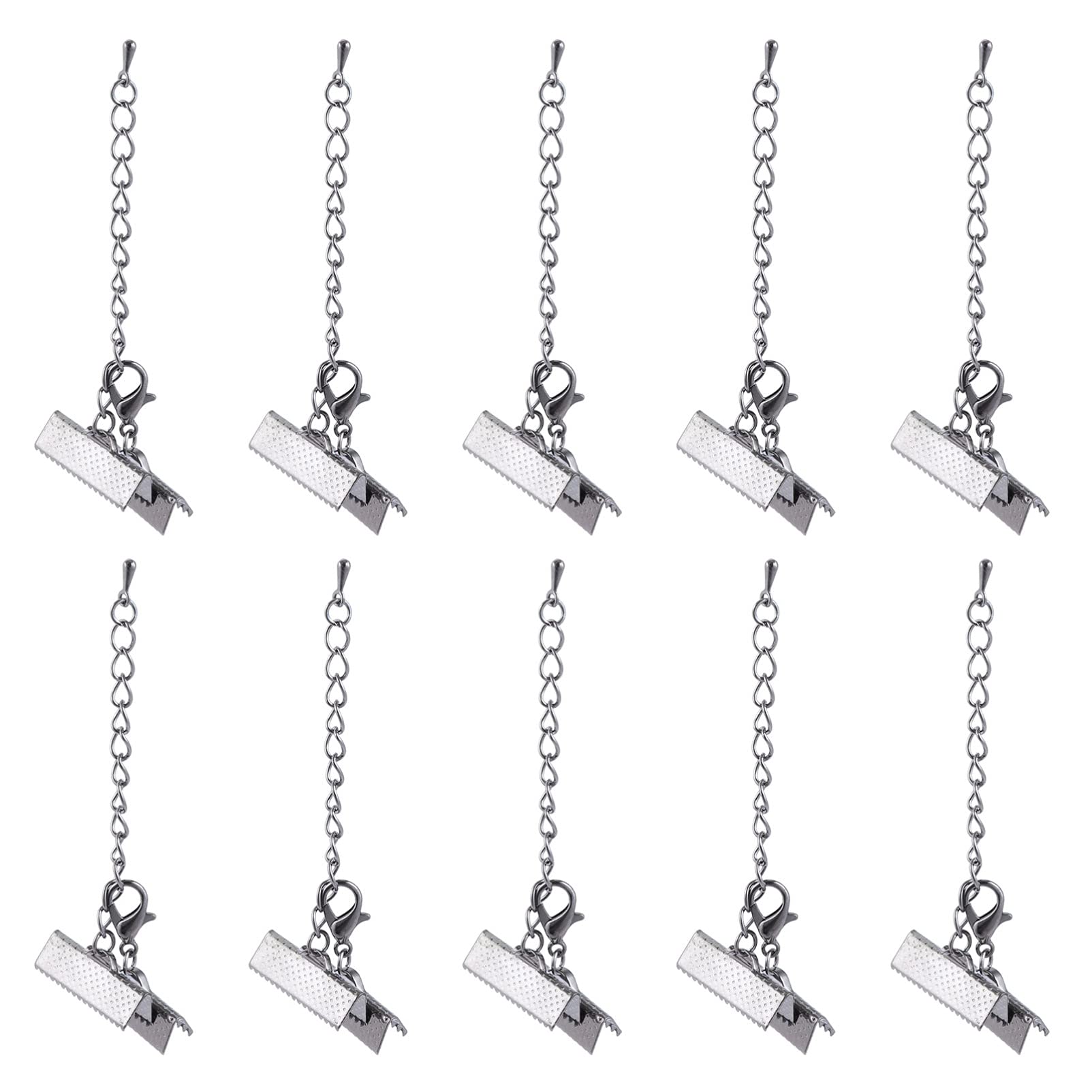 Hohopeti Cord Necklaces Clasp Clamp 20mm Iron Kneading Clamps Jewelry Making Supplies 20pcs Fastener Clasps