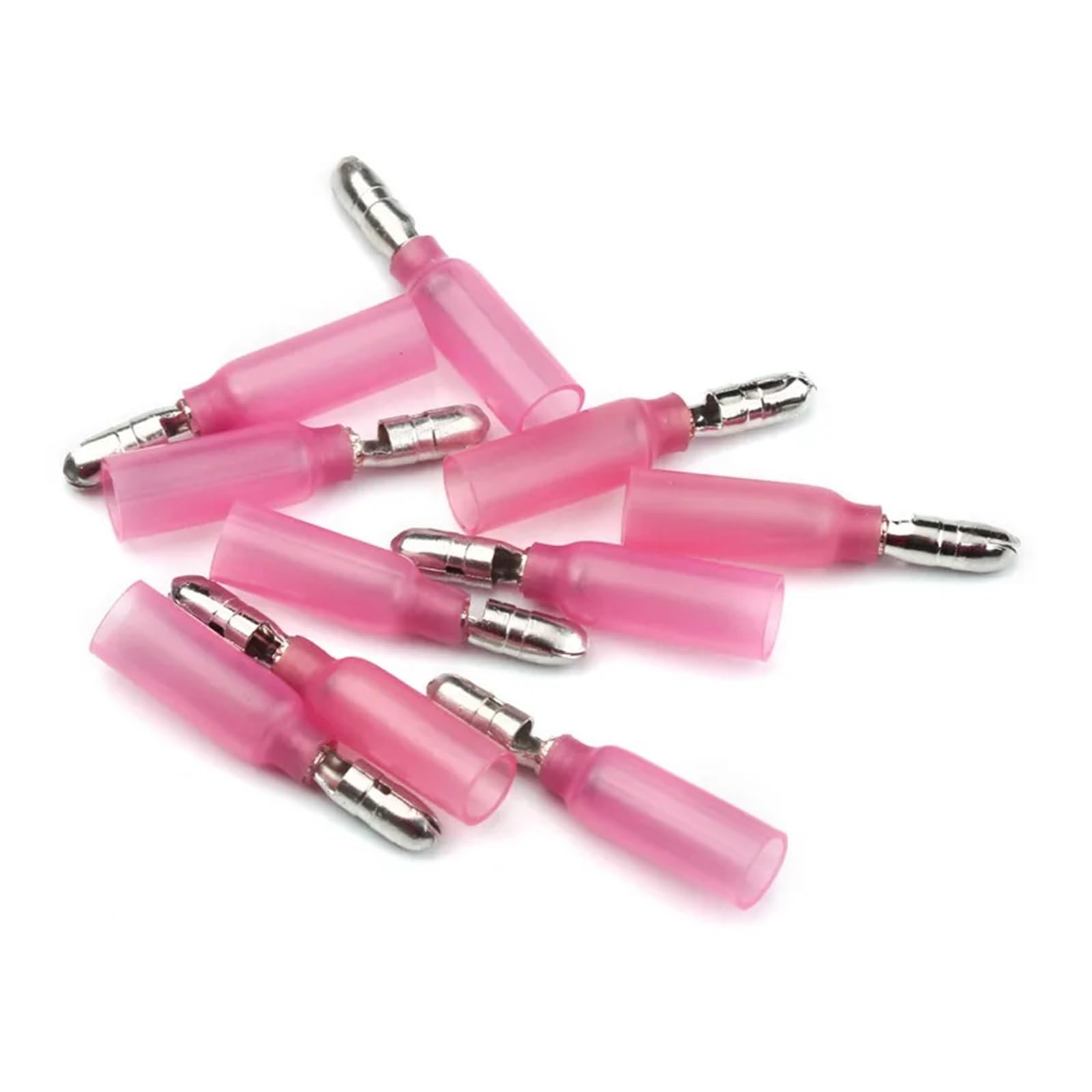 50PCS 22-18AWG Heat Shrink Red Male Terminals Electrical Butt Connectors Crimp Wire Splice Terminals for 0.5-1.5mm2