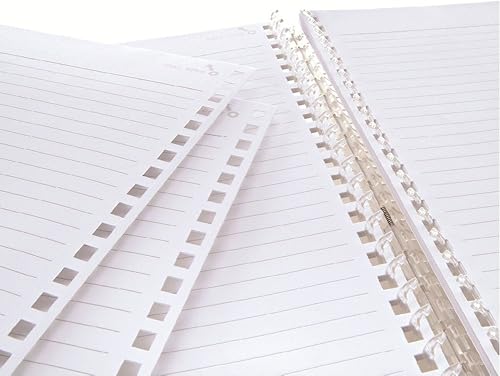 Miniatura 6 de Lihit Lab N1640-1 - Cuaderno de anillo abierto, cuaderno giratorio, A5, 24 agujeros, 100 hojas, blanco lechoso