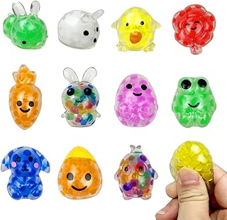 12 PCS Easter Mini Stress Balls Squishies Stress Relief Toys for Easter Basket Stuffers