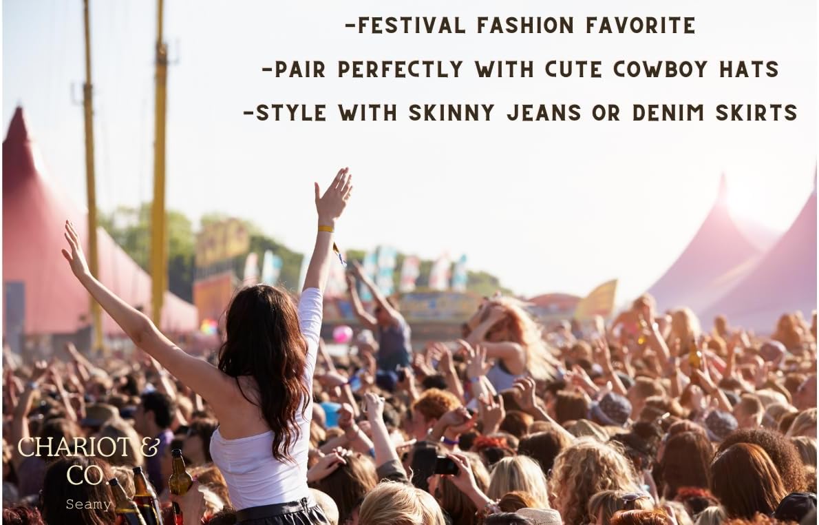 Chariot & Co Cowboy Boots for Women - Western Style Stacked Heel Ankle Boot - Seamy - Image 7