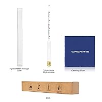 Vista 3 de Circrane Hidrómetro de jarabe de arce con balanzas BRIX y Baume, densímetro para contenido de azúcar y humedad