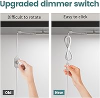 Vista 4 de ASOKO Enchufe de luz LED para debajo del gabinete, luz blanca fría regulable 5000K, paquete de 4 luces LED de 12 pulgadas enlazables para debajo