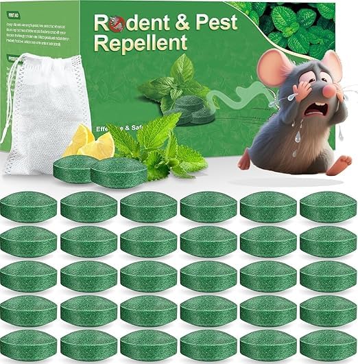 Rat Repellent for Car Home Mouse Peppermint Oil to Protect Wires in Car, Bike & Truck Engine No Kill Only Repels Home Indoor-Outdoor Garage Rat Controller Pills to Keep Rodents Out of Car (10 Tablet) (1)