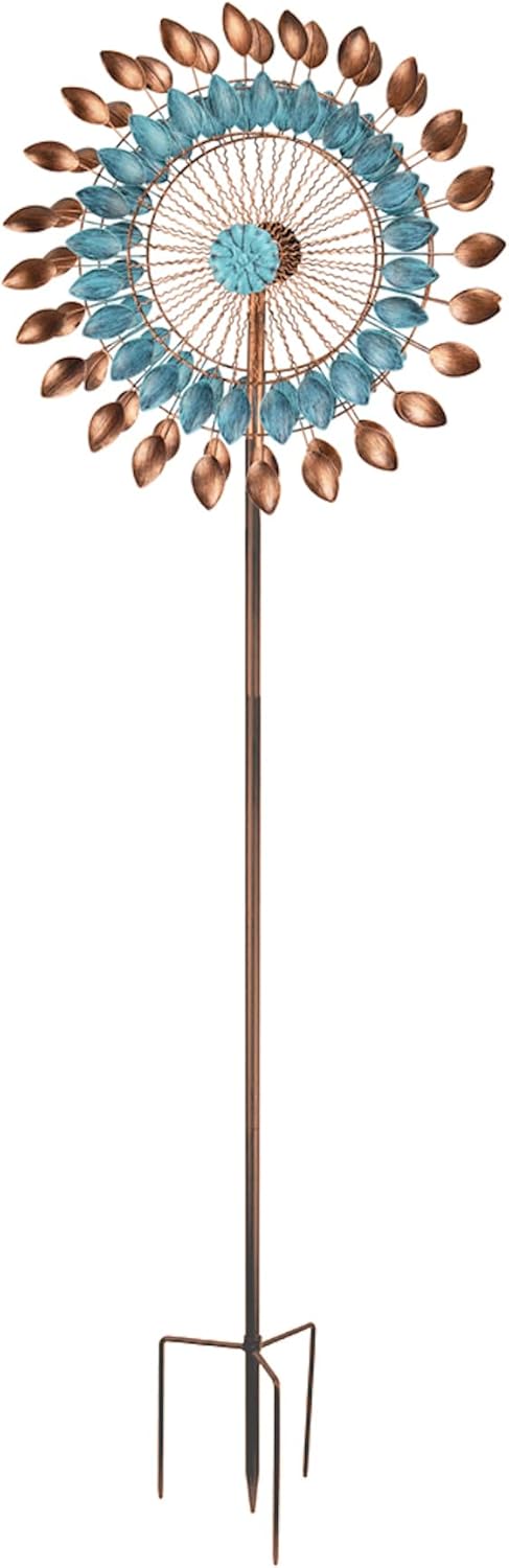 Red Carpet Studios Garden Stake Wind Spinner, Double Leaf