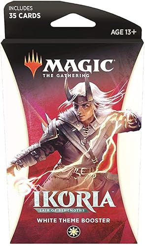 Magic The Gathering: Magic The Gathering: Ikoria: Lair of Behemoths - Paquete temático - Blanco (35 cartas)
