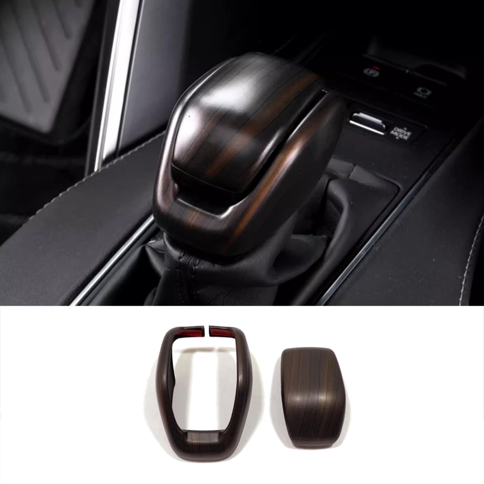 KELEIMAI Car Accessories Fit for Toyota VENZA 2021 2022 2023 2024 Interior Gear Shift Knob Decoration Cover Trim Sticker (Peach Wood) 2PCS ABS