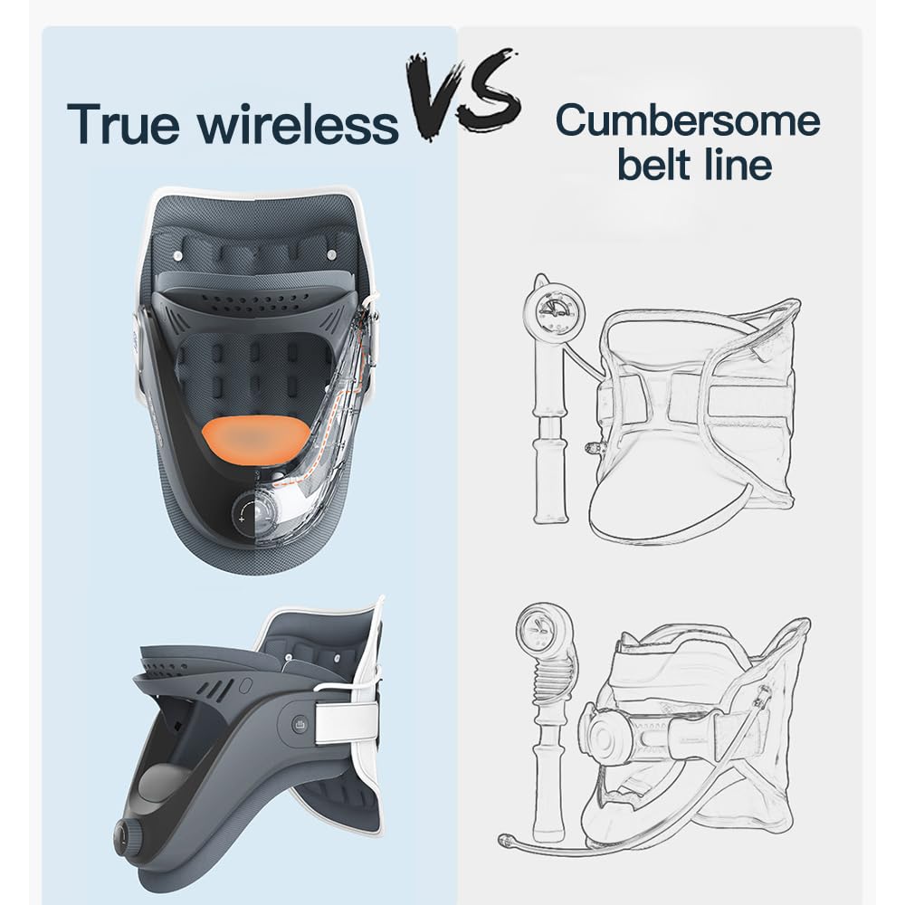 HEYOUTH Dispositif de Traction Cervicale Réglable et Léger - Soutien Nuque avec Coussin d'Air pour Alignement Vertébral et Soulagement Douleur à Domicile