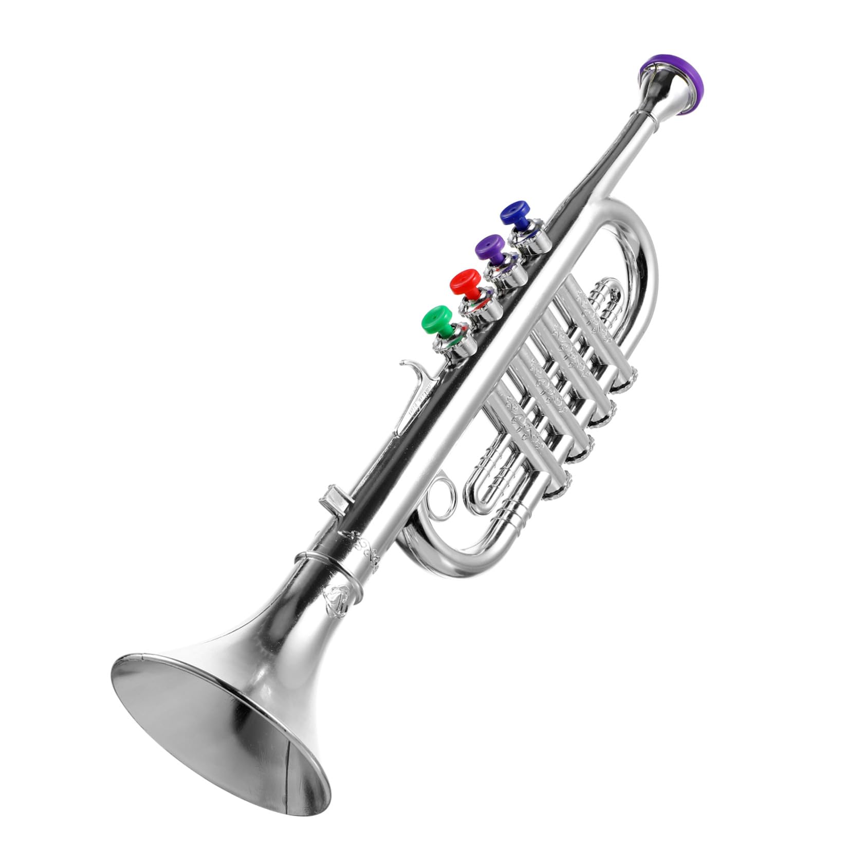 Tromba Cb998 Giocattolo Argento in Plastica per Bambini | Versione Base, Confezione Colorata, Strumento Simulato Educativo per Gioco e Feste