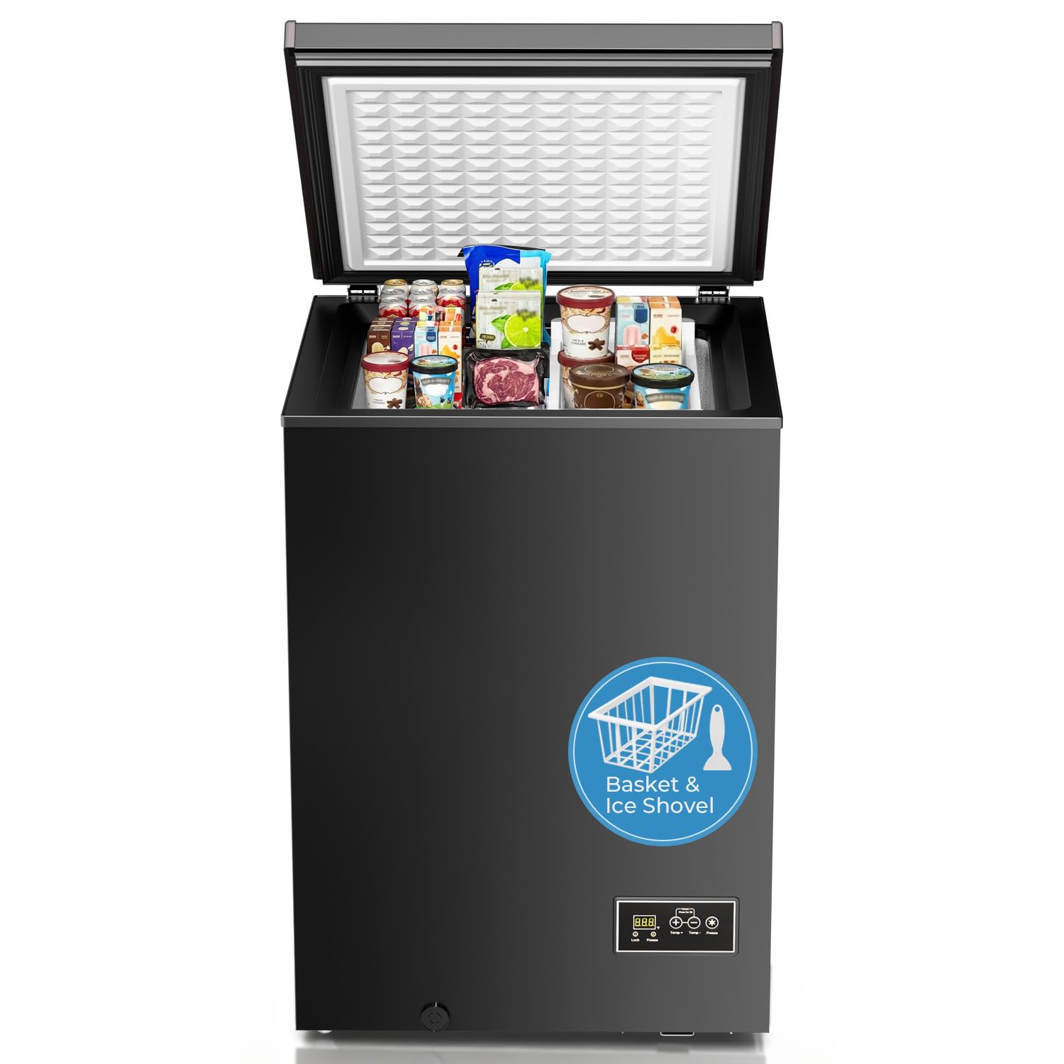 Antarctic Star BD-90G 3.2 cu ft Chest Freezer Black