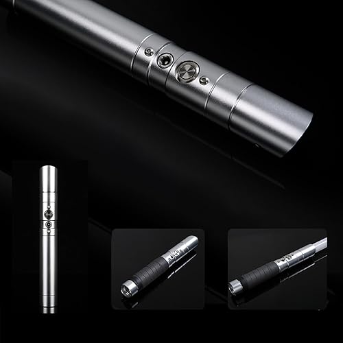 Miniatura 14 de Sable de luz recargable 7 RGB Color Metal Hilt 2 en 1 Sable de luz de duelo para adultos Accesorios de cosplay con modo de sonido Plata 2 paquetes