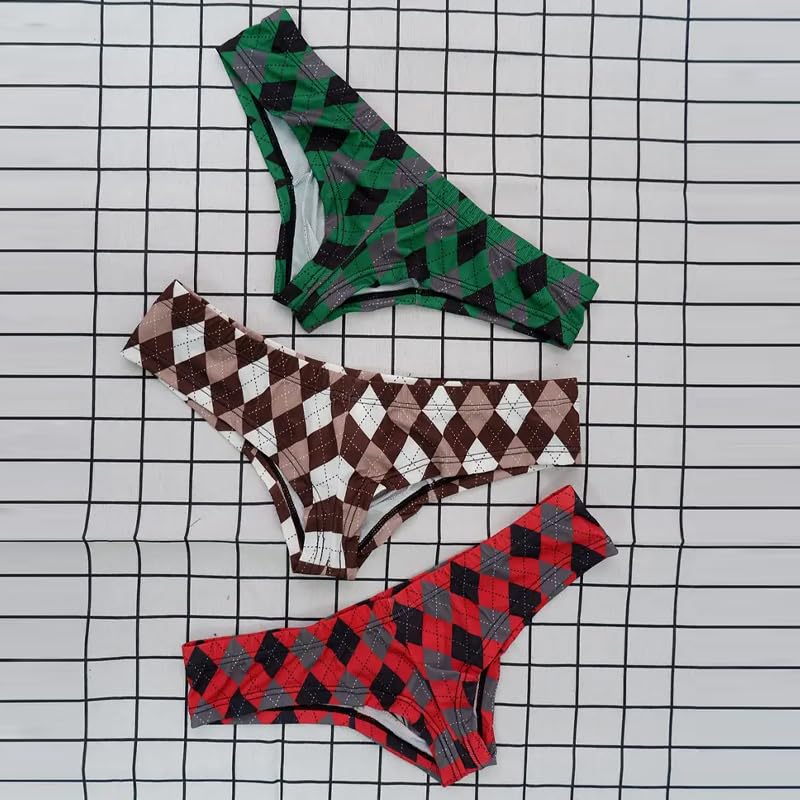 3 Pcs Men's Geometric Print Underwear3