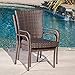 Great Deal Furniture Set of 2 Stackable Outdoor Brown Wicker Dining Chairs