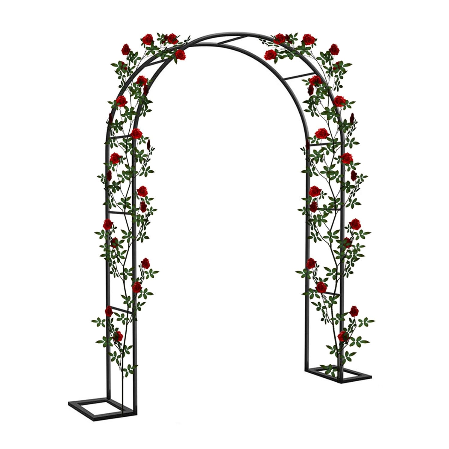 Metall-Gartenbogen für Kletterpflanzen und Rosen, 140 x 230 cm, Rankgitter, dekorative Pergola, röhrenförmiges Design, Unterstützung für Reben, Gartendekoration, Outdoor-Gartenlaube, Blumentor