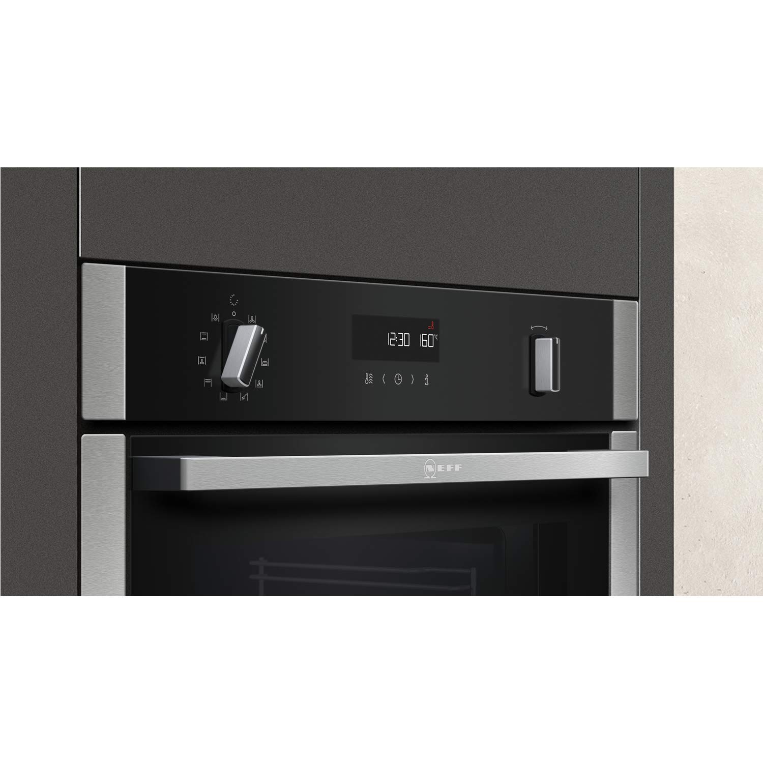 NEFF B6ACH7HN0B N50 8 Function SlideAndHide Single Oven With Pyrolytic Cleaning - Stainless Steel