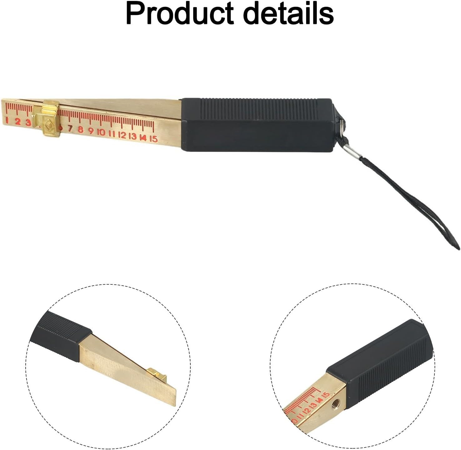 Vernier Wedge Feeler Gauge 1-15mm, Door Gap Tool Fire Door Flatness & Thickness Measurement, 0.2mm with Lanyard