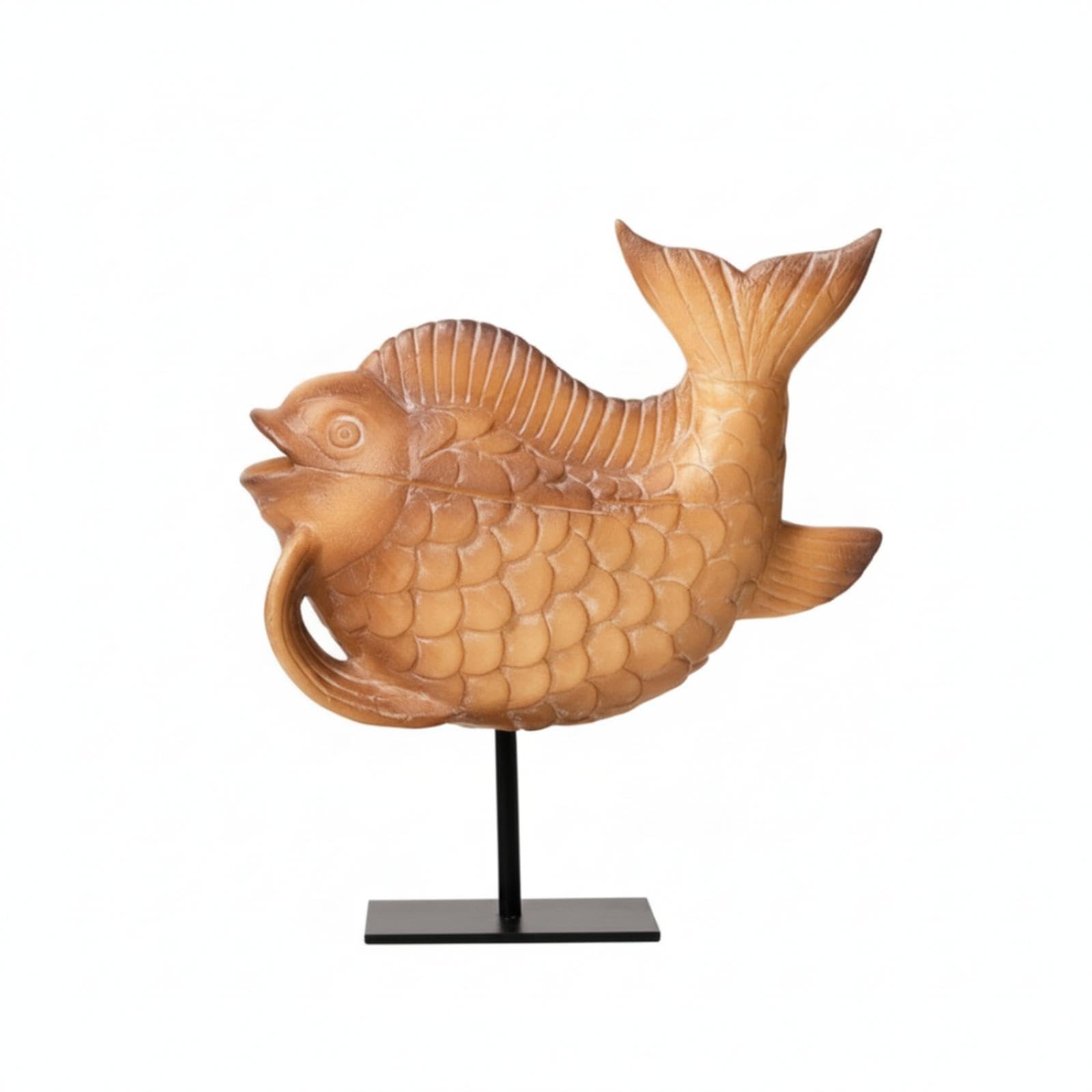 Decorative Fishes Sculpture with Metal Stand Tabletop Fishes Statue with Metal Stand Resin Decor for Art Collectors, Console Table, Bookshelf, Living Room-image-36