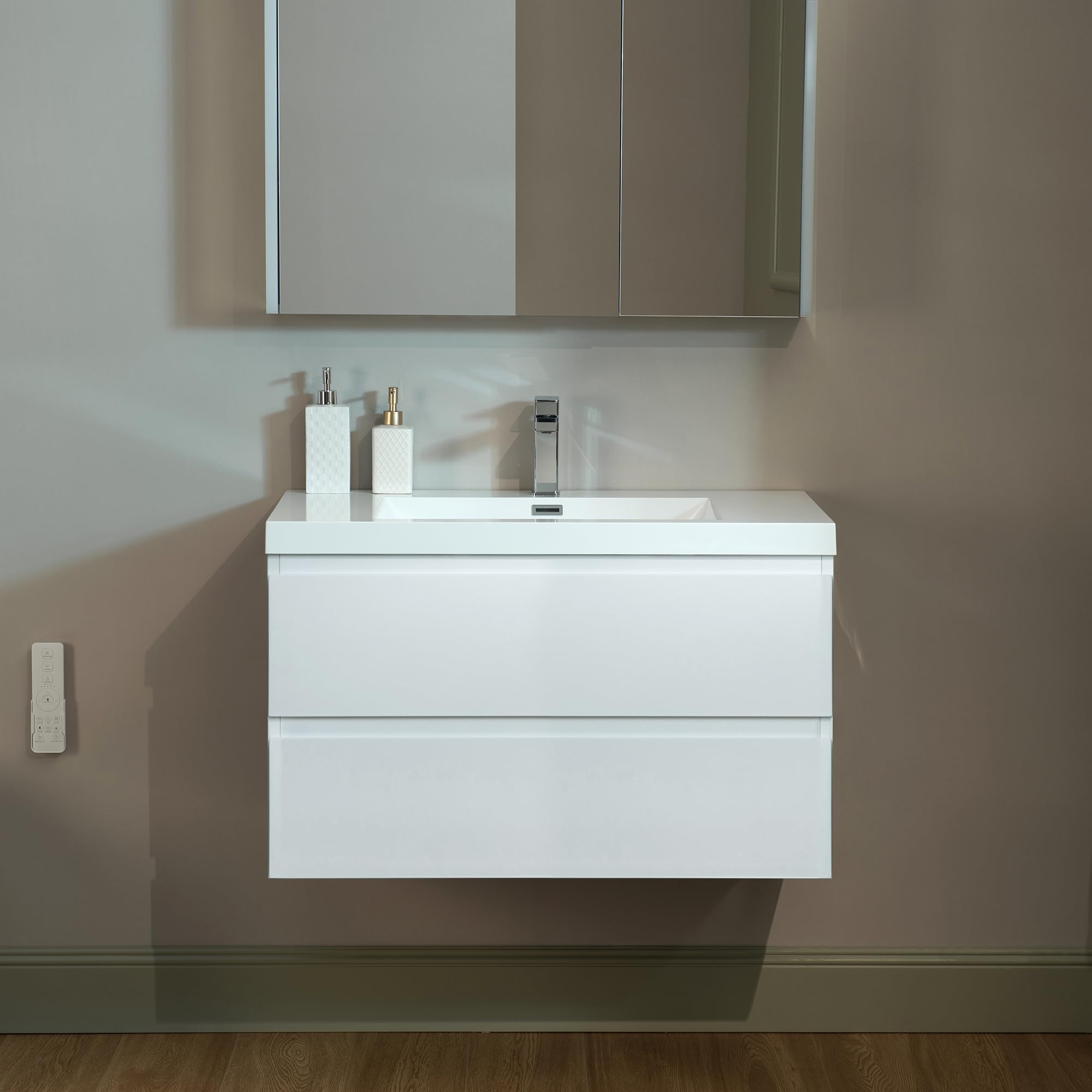 WOODBRIDGE Wall Mounted Floating Vanity Glossy White