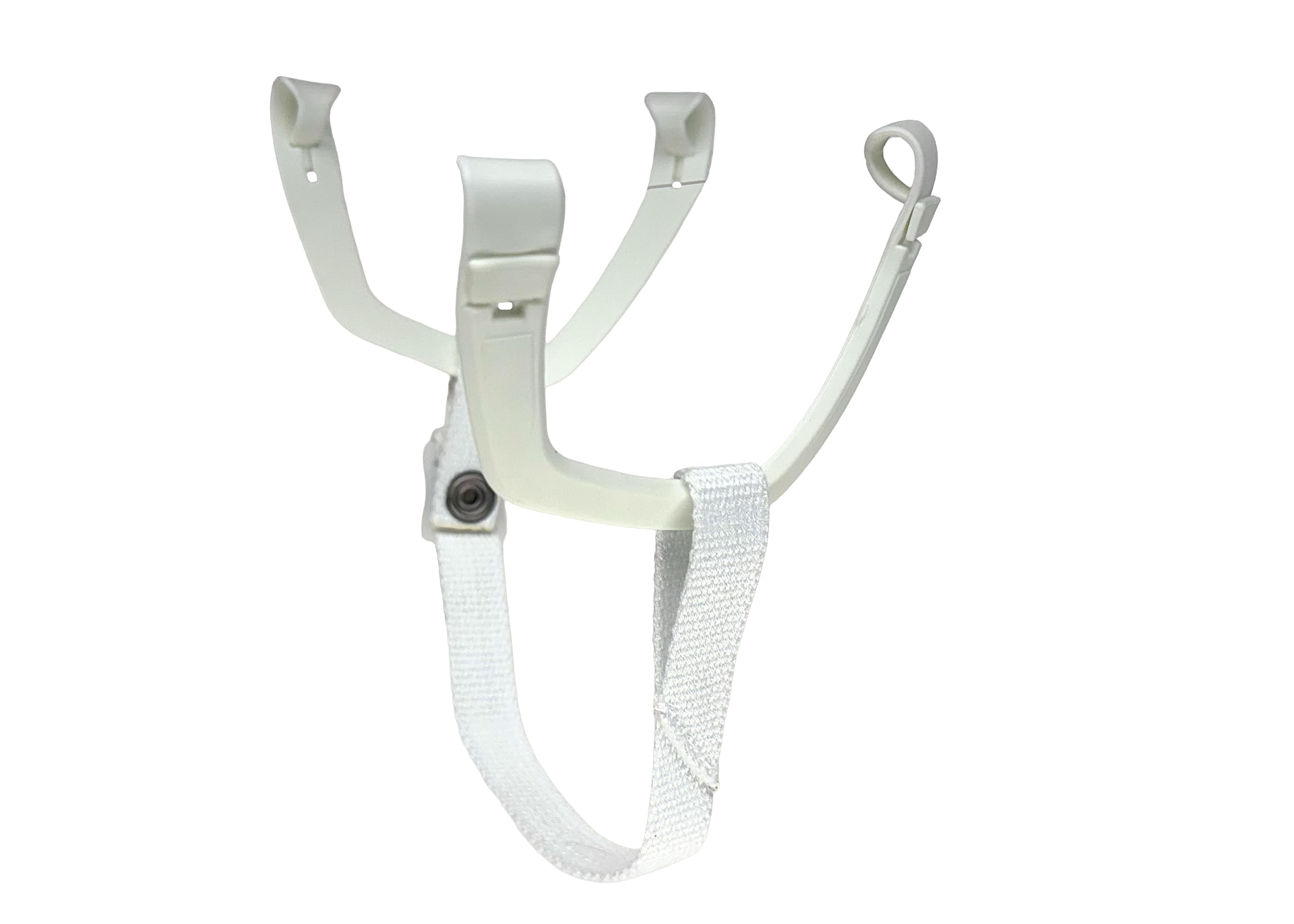 Plug Hockey Replacement Helmet Chin Strap, Button Loop with Ear Loops, Strap Kit Color Full White, CCM, Bauer, True, and Warrior.