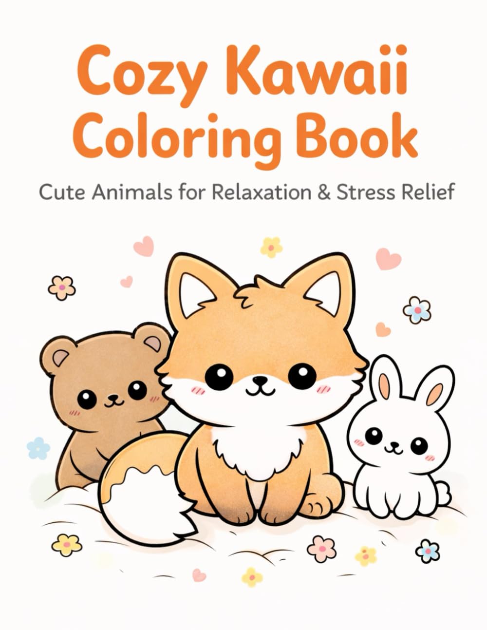 Cozy Kawaii Coloring Book: Cute Animals for Relaxation & Stress relief