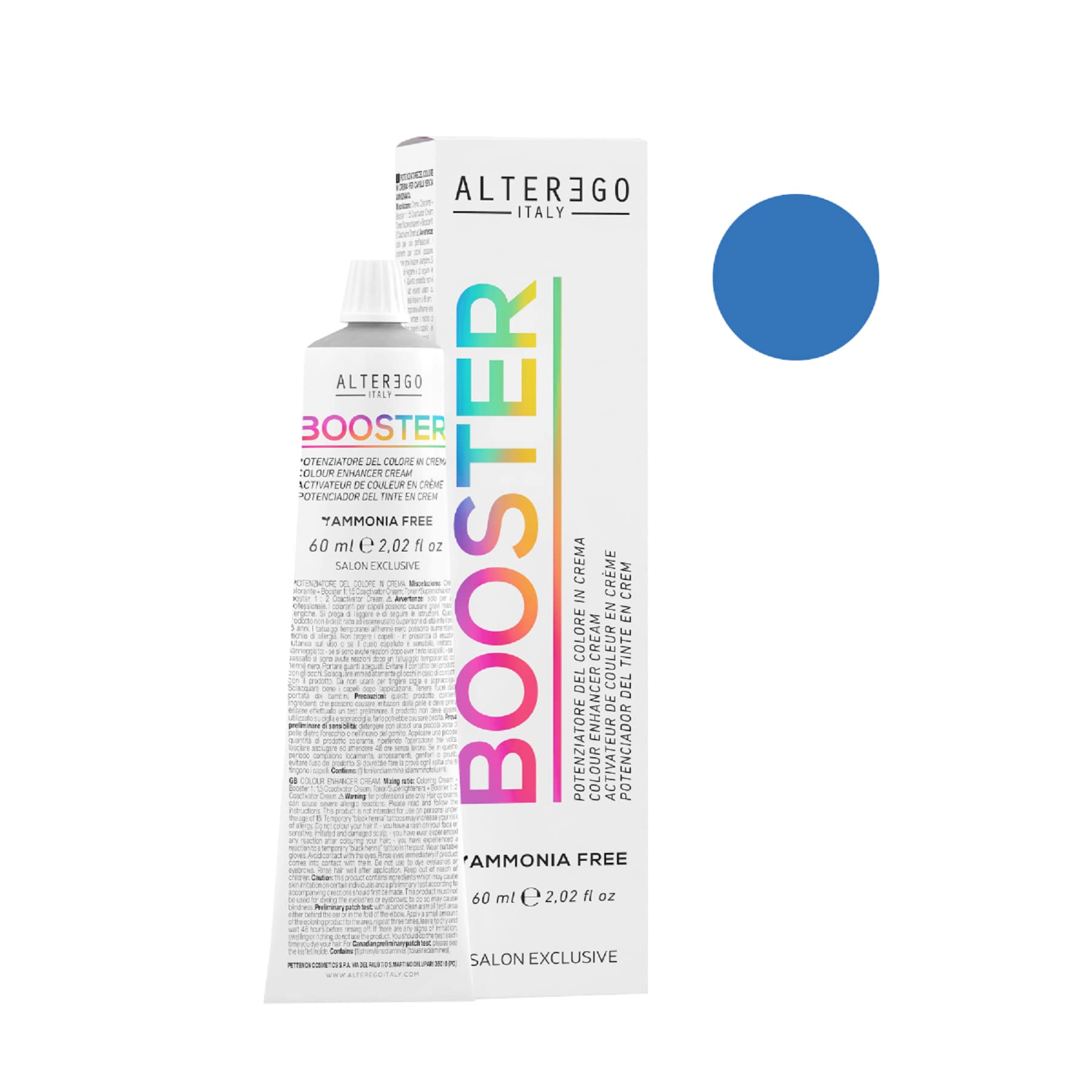 Alter Ego Booster Color Intensifier Cream, Ammonia Free Formula, With Special Mix of Fruit Extracts, Blue, 60 ml