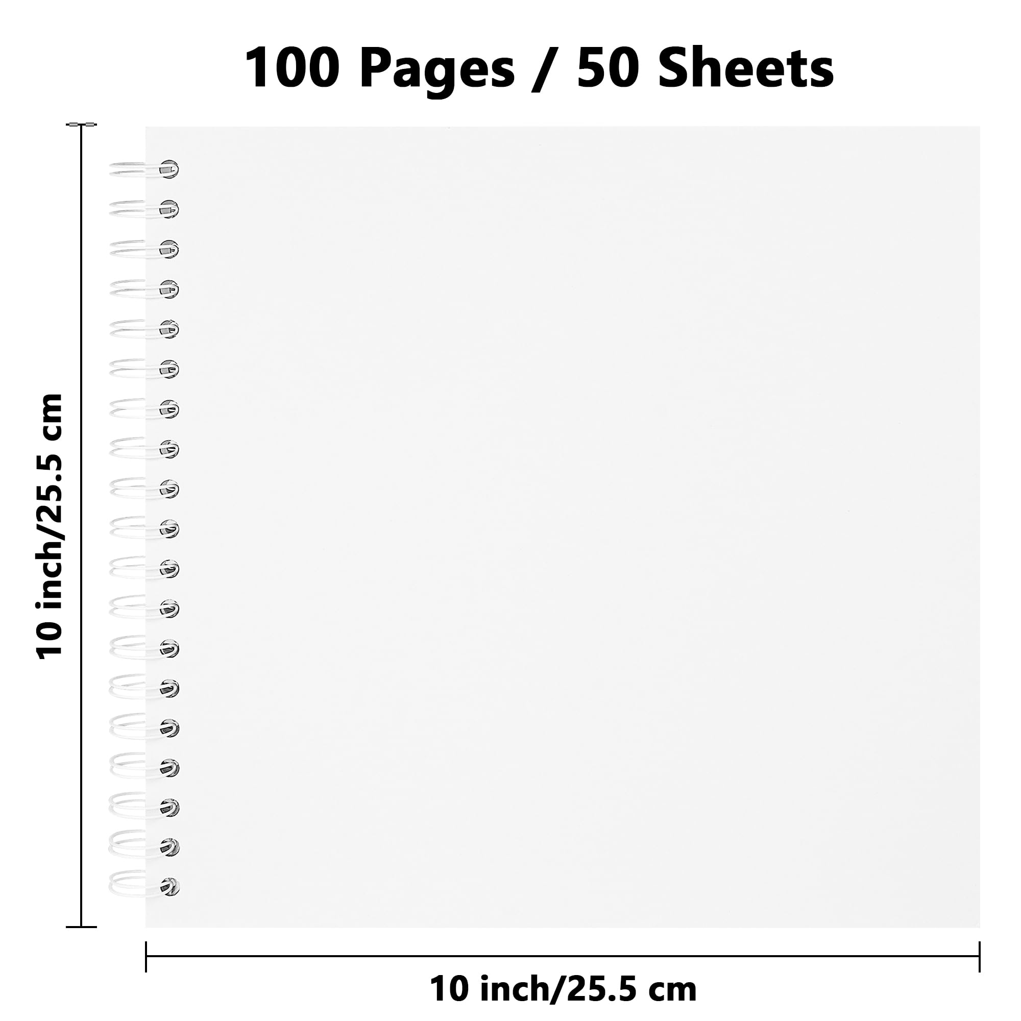 Hiwhy Scrapbook 10x10 Inch DIY Scrapbook Album Hardcover Kraft Paper Scrap Book Photo Albums 50 Sheets Memory Book for Family Wedding White - Image 2