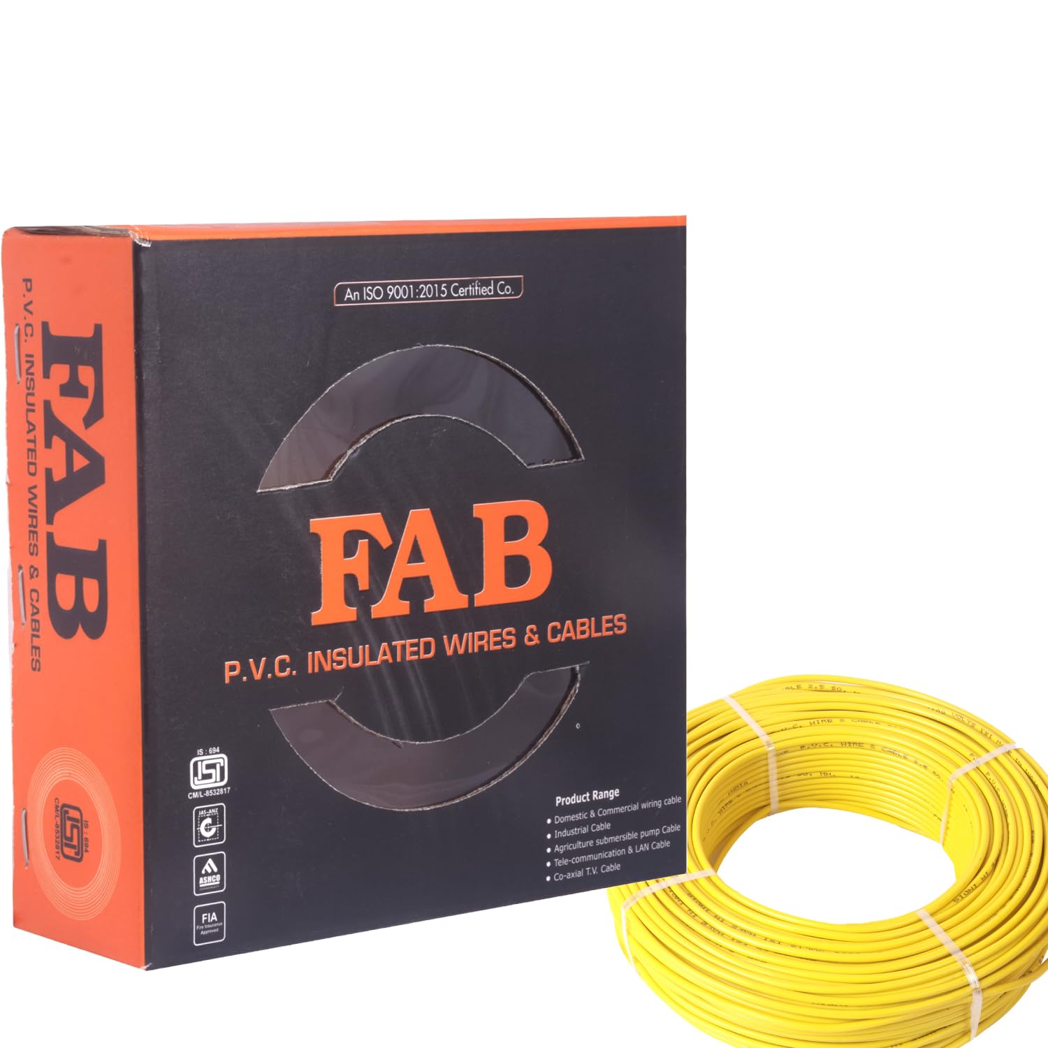 FAB 2.5 MM 90 MTR FR PVC Insulated CCA Copper Wire, Single Core Multi Strand House Cable for Gauge (10 No.) (Yellow) (B0DDXXB313) Amazon Price History, Amazon Price Tracker