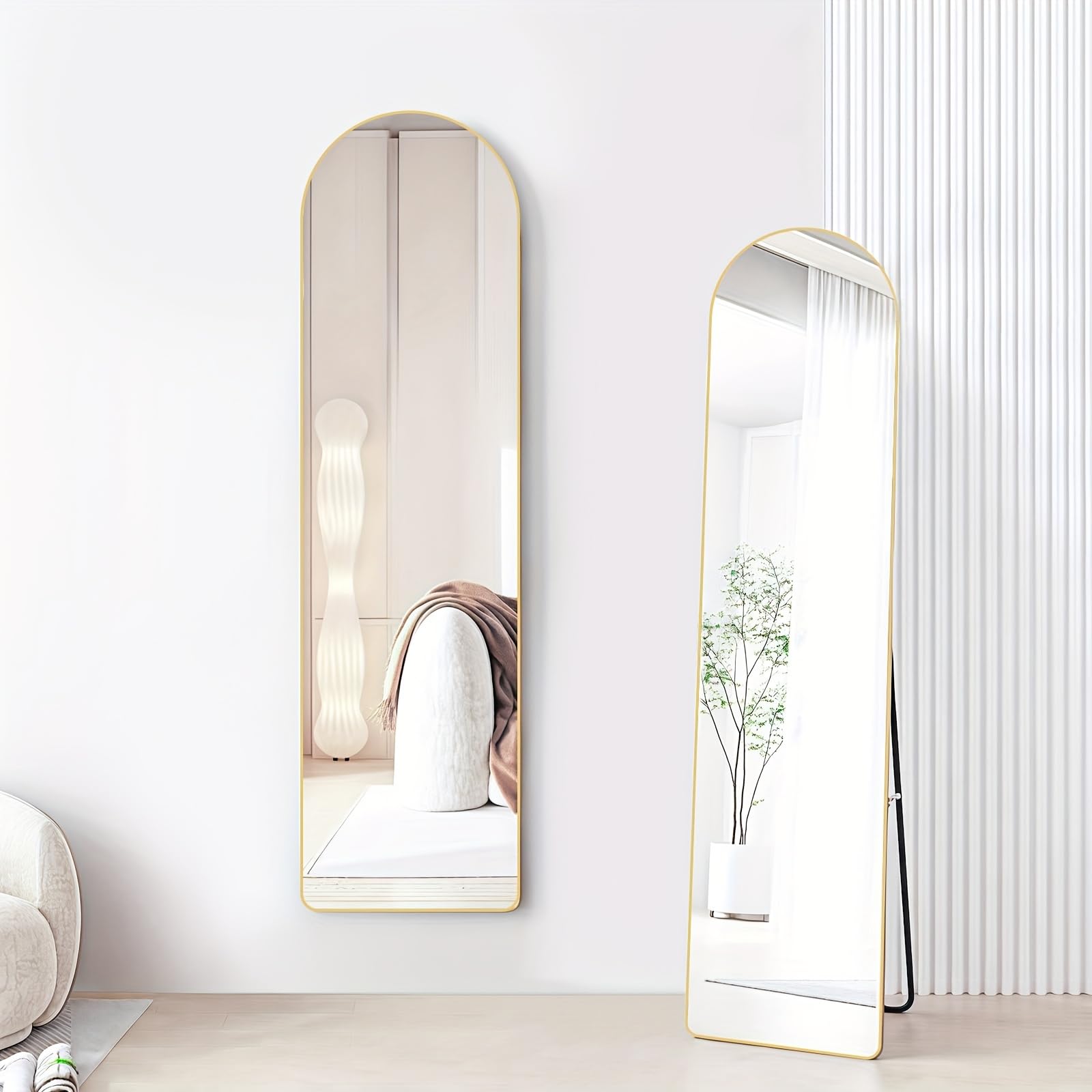 Amazon.co.jp: 全身鏡 3way 姿見鏡 アーチ型 壁掛け スタンドミラー 幅