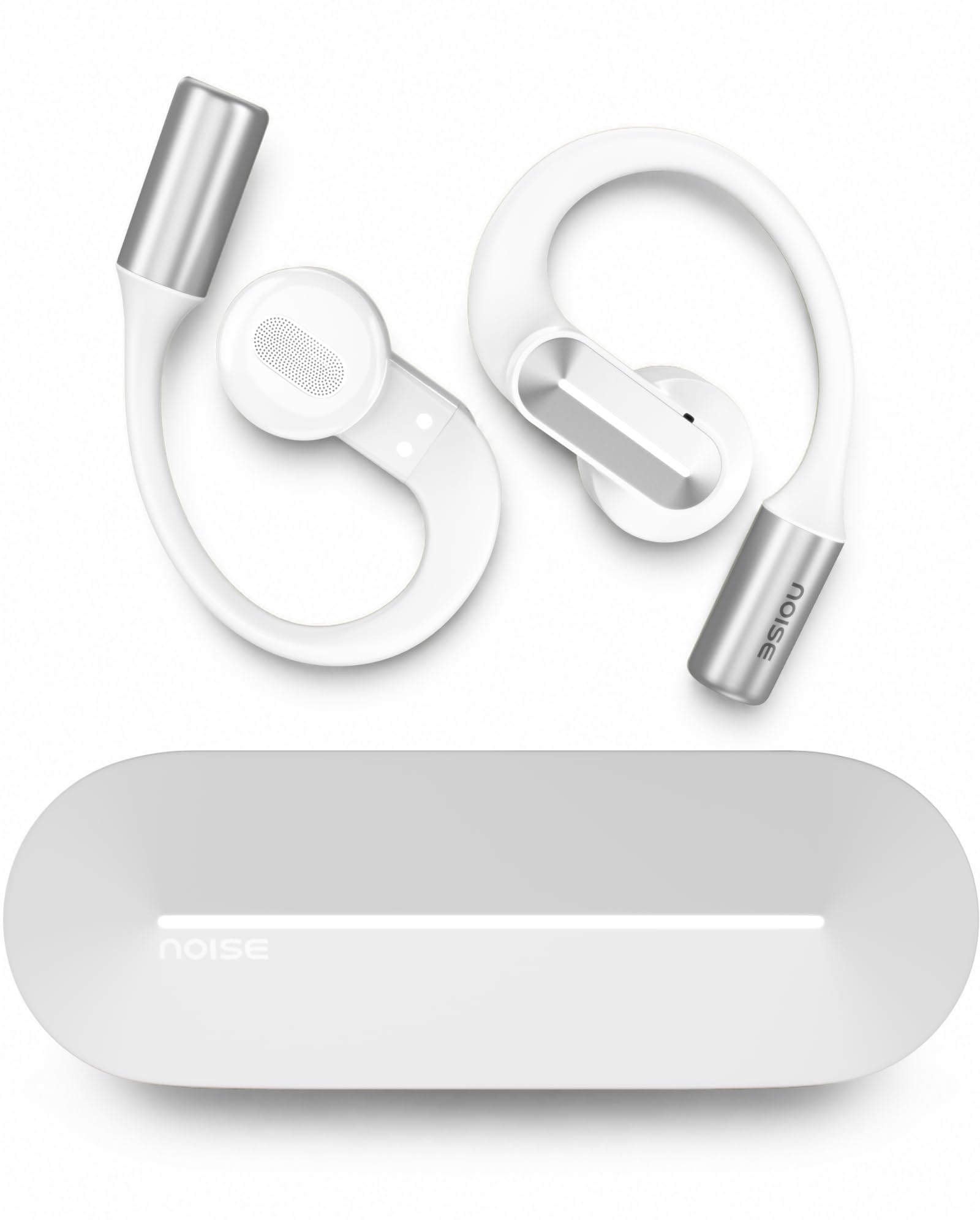 Noise Alt Buds Open Wireless Open-Ear Earbuds (2026), Red Dot Award-Winning Design, Hi-Res LHDC Audio, AI-Powered, Quad Mic ENC, App Support, Up to 35H Playtime, Bluetooth v6.0 (Chosen White)