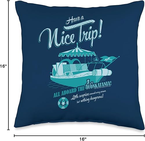 Miniatura 4 de Willy Wonka Chocolate Factory Wonkitania - Almohada (16.0 x 16.0 in), multicolor