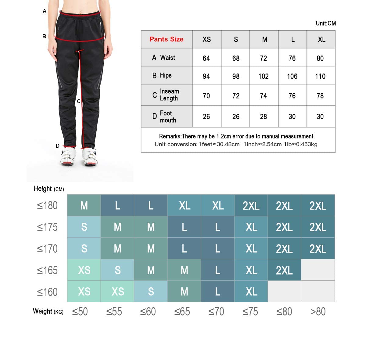 CATENA Pantalones de Ciclismo de Invierno para Mujer Pantalones Impermeables a Prueba de Viento para Deportes al Aire Libre Pantalones Largos térmicos de Lana térmica