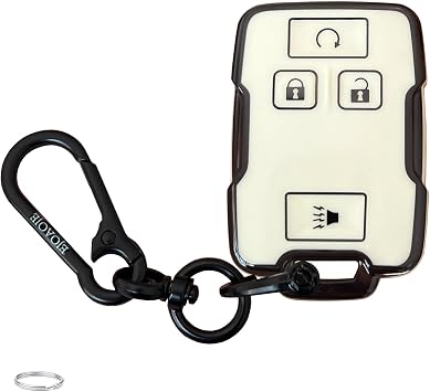 Smart Key Protective Shell for Chevy Key Fob Cover with Keychain Fits for GMC Chevy Colorado Silverado Suburban Tahoe Silverado Remote Key Vehicle Accessories