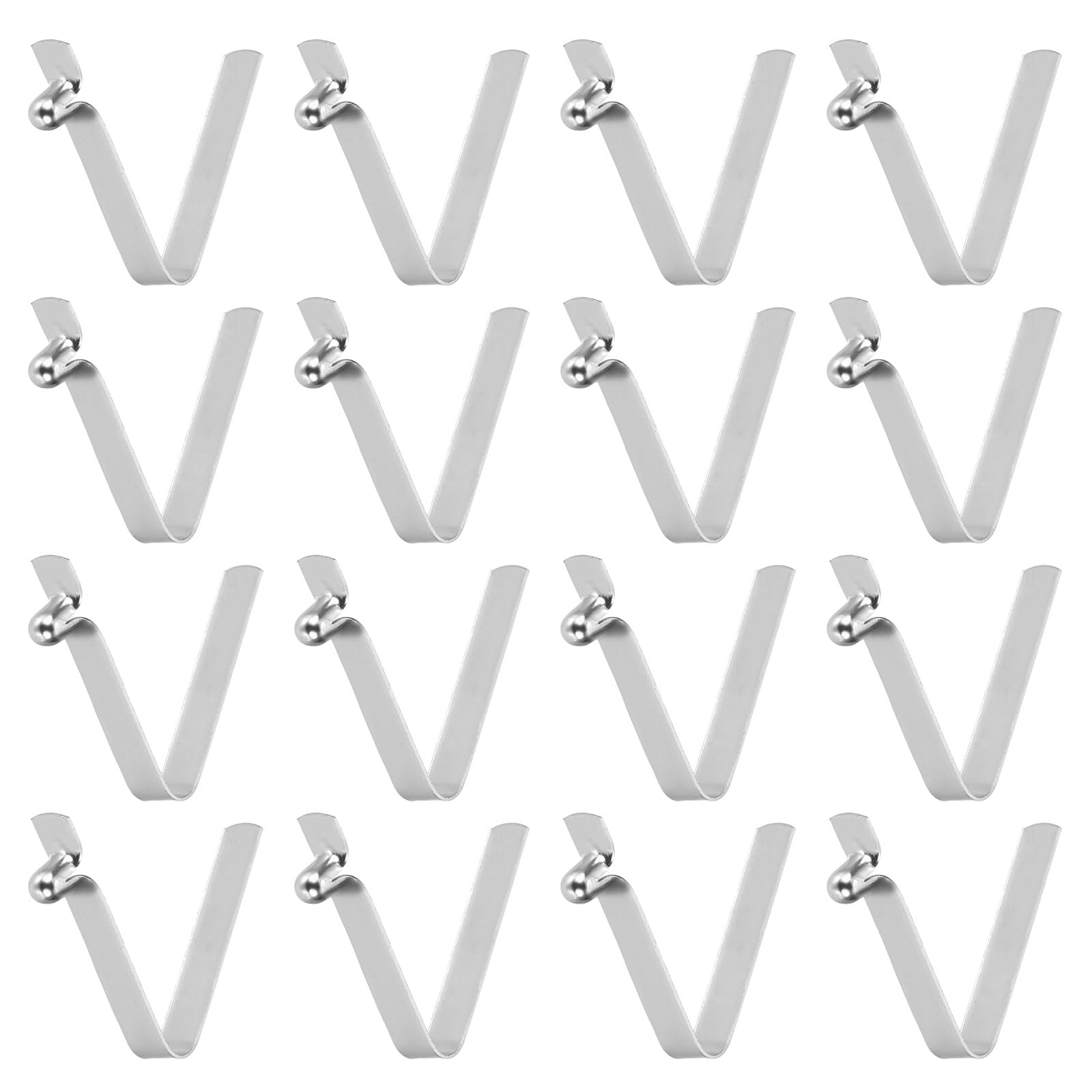 sourcing map 20pcs Single Button Kayak Paddle Snap Spring Clip 3x4.3x21mm 65Mn Spring Steel V-Shaped Hollow Lift Telescopic Locking Tube Pole Clips for Tent Umbrella Camping
