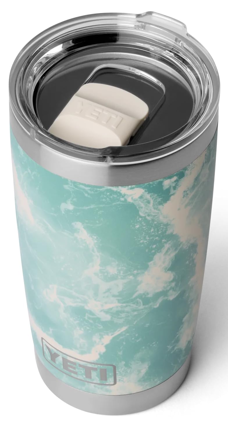 YETI Rambler 20 oz (591 ml) Tumbler mit abnehmbarem MagSlider‑Deckel, Edelstahl‑Thermobecher, Vakuumisoliert – Sea View