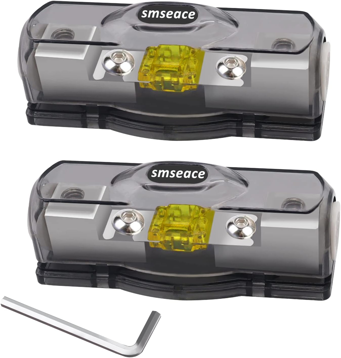 smseace 120A Mini ANL Fuse Holder with Mini Fuse 4-Gauge with Matching Hexagonal Wrench for Car Audio Stereo