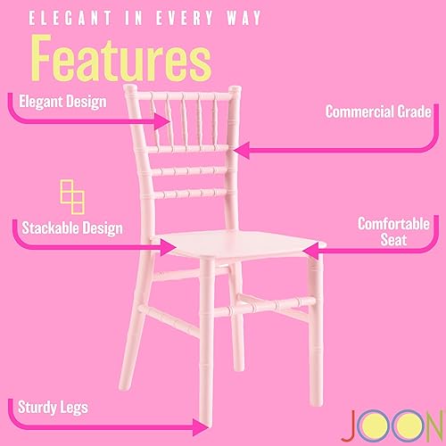 Miniatura 3 de JOON Paquete de 2 sillas Tiffany Chiavari para niños, 25 x 13 x 14.5 pulgadas, policarbonato, altura del asiento de 12.75 pulgadas, diseño elegante