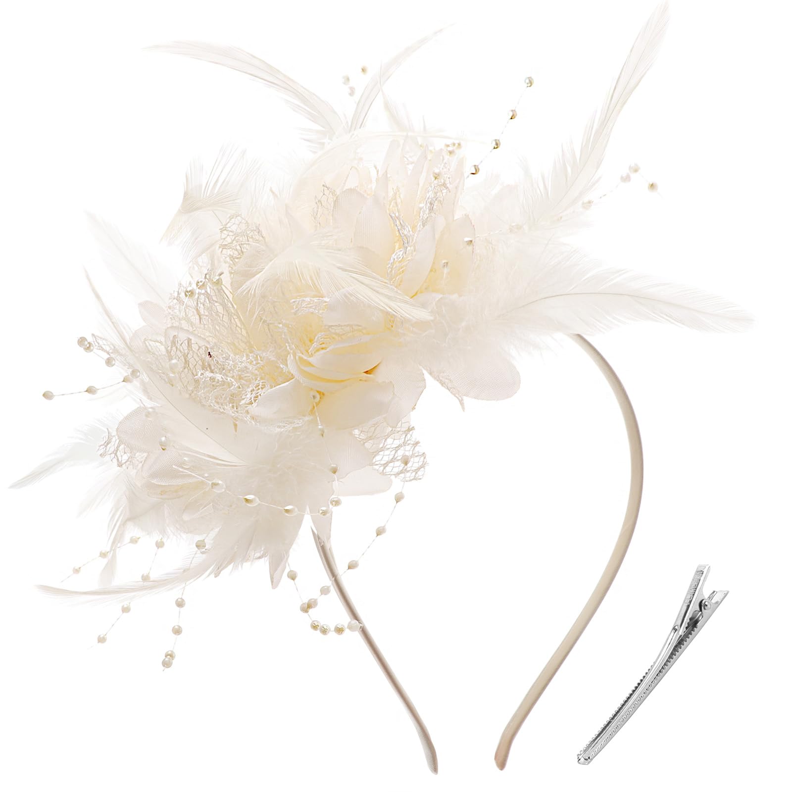 DRESHOW Womens Fascinators Hats Tea Party Derby Hats Headband for Women